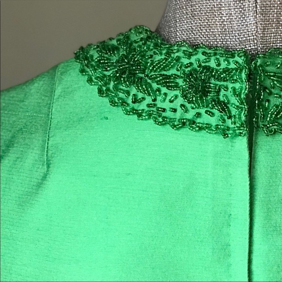 Vivid Green Beaded Tunic Dress - Picture 6 of 8